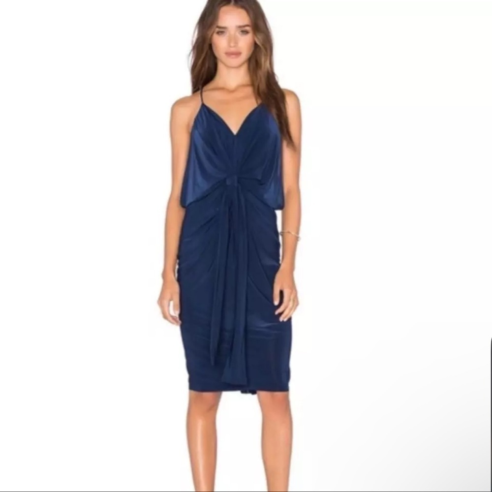 Nwt Revolve Misa Los Angeles Domino Midi Dress In Navy